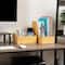 Mind Reader Vertical File Storage, Desktop Organizer, Magazine Holder, Office, Bamboo, Brown